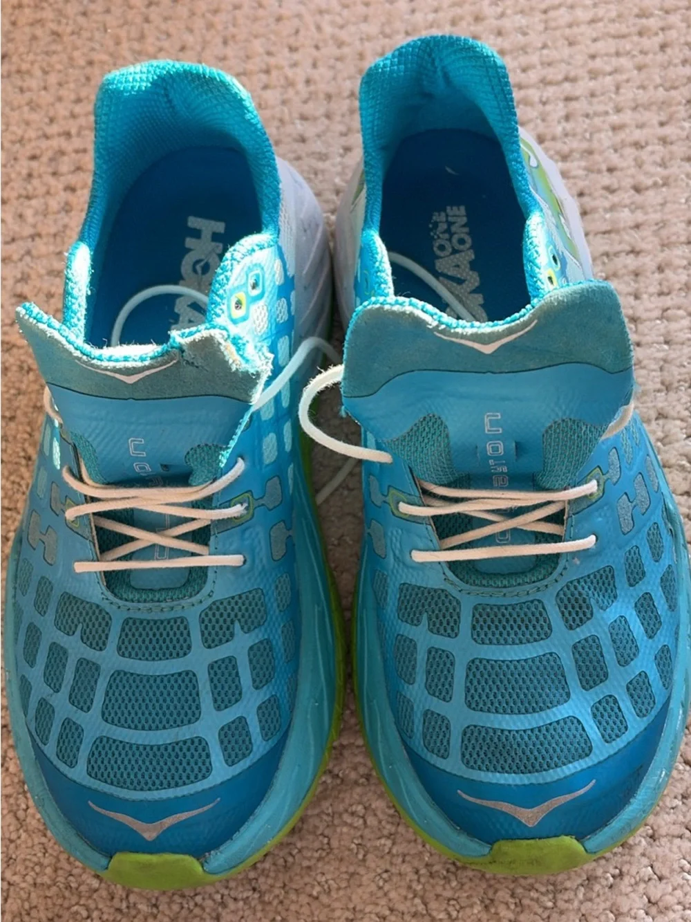 Hoka One One Bright Aqua Running Sneakers